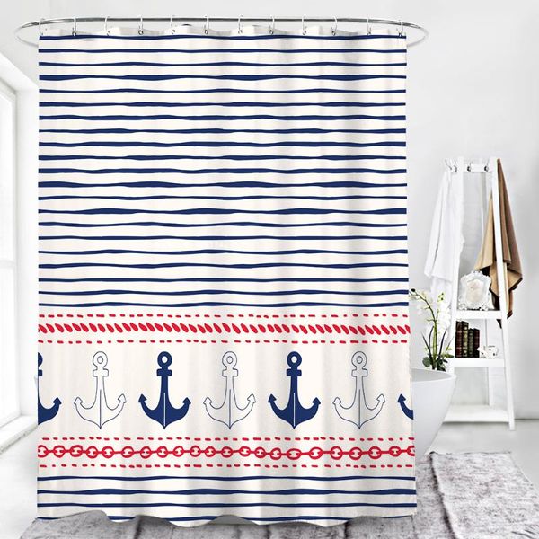 

cartoon animal boat anchor digital print shower curtain multifunctional waterproof and mildewproof polyester curtains