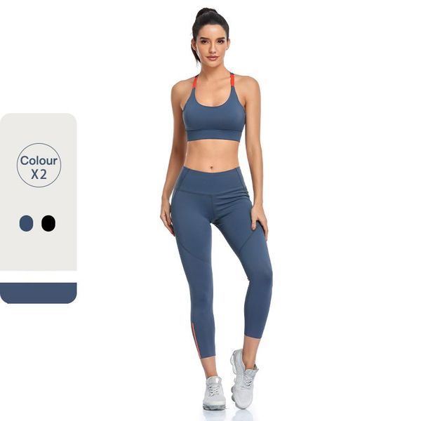 

yoga outfit gym set woman 2 pieces sports bra training pants leggings workout jogging sportswear fitness suit