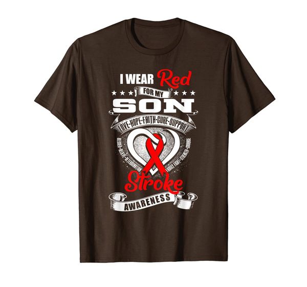

I Wear Red For My Son Stroke Awareness Shirt, Mainly pictures