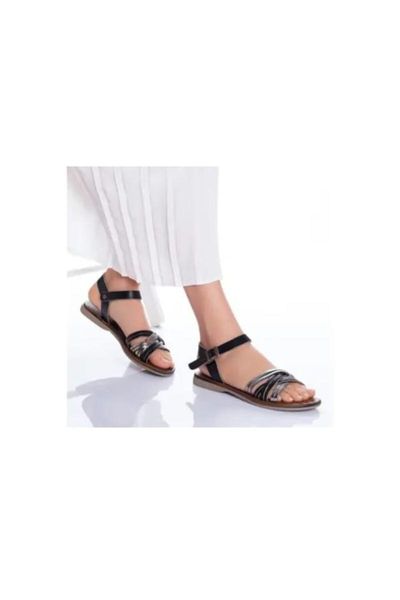 

sandals women's black genuine leather