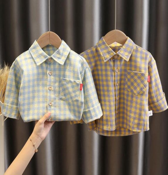 

children's shirts, boys, spring and autumn lapel long-sleeved plaid jackets 1-4 years old kids clothing blue yellow, White;black