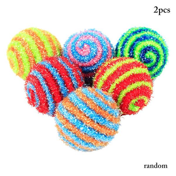 

cat toys legendog 2pcs random color sparkle ball cute interactive tinsel toy favor pet funny for kitten
