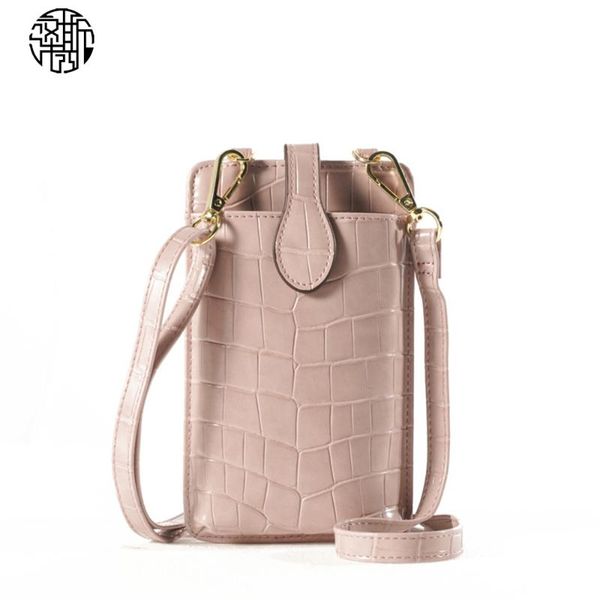 

evening bags zenos mobile phone purse wallet bag crocodile embossed faux leather mini cell crossbody shoulder pouch for girl female