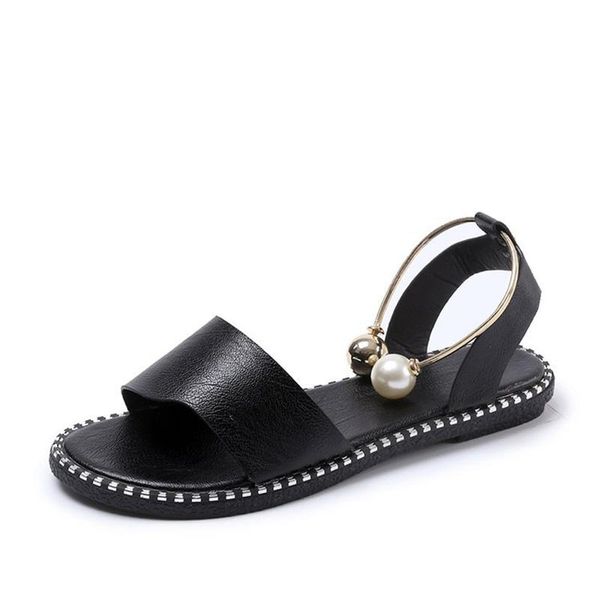 

sandals akexiya women flip flops summer fashion rome slip-on breathable non-slip shoes woman slides solid casual female, Black