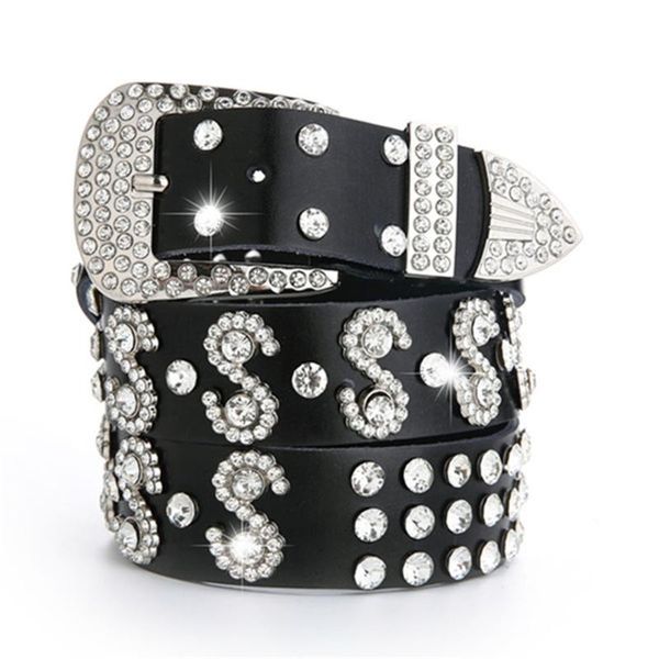 

belts western cowgirl cowboy bling rhinestones belt quality studded for women men fashion cinto de strass ceinture femme, Black;brown