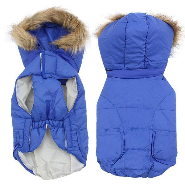 

dog apparel pets clothes winter detachable hooded fur collar polyester casual doggie cotton teddy small clothing