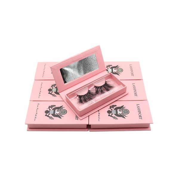 

false eyelashes pink passport eyelash case with mirror wholesale mink lashes 5d vendor custom lashbox packaging logo tray