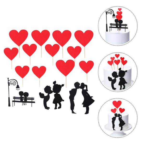 

greeting cards 16pcs decorative lightweight exquisite lovely practical picks insert for indoor valentine's day cake cupcake