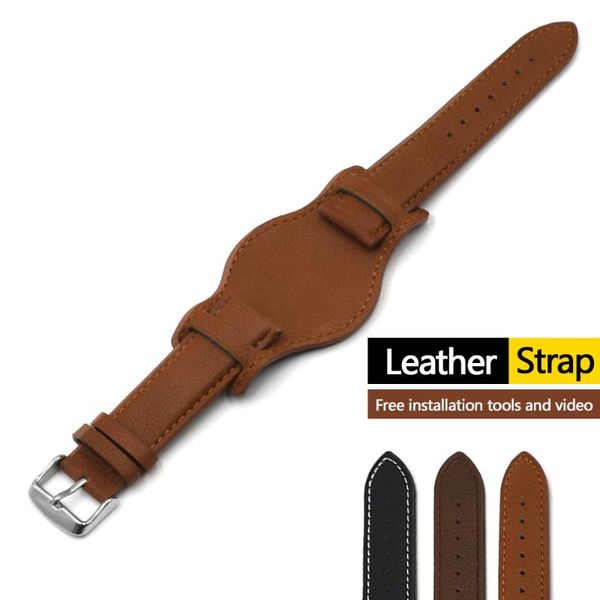 

watch bands genuine leather strap 18 20 22mm watchband with mat black brown coffee bracelet wristwatch band