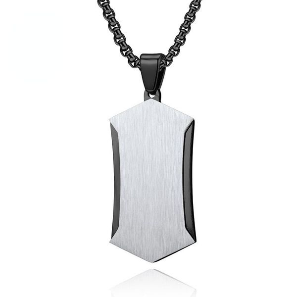 

chains creative shield double layer mastainless steel jewelry on the neck pendants and necklaces 3 style two-color men's pendant, Silver