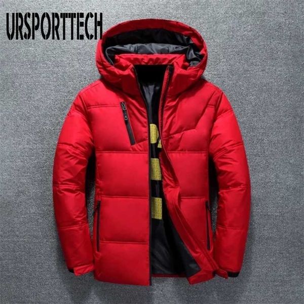 

white duck thick down jacket men coat snow parkas male warm brand clothing winter down jacket outerwear 211104, Black