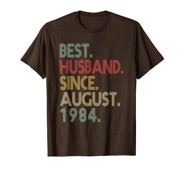 

35th wedding anniversary gifts husband since august 1984 t-shirt, White;black