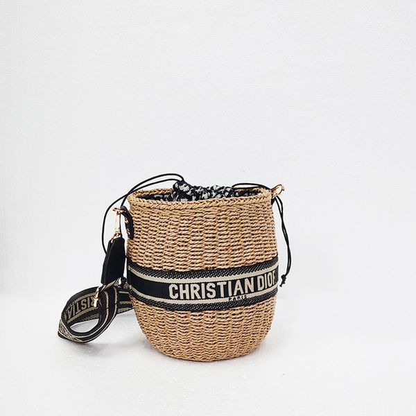 

straw woven bag women's summer bucket with the dish basket of outlets