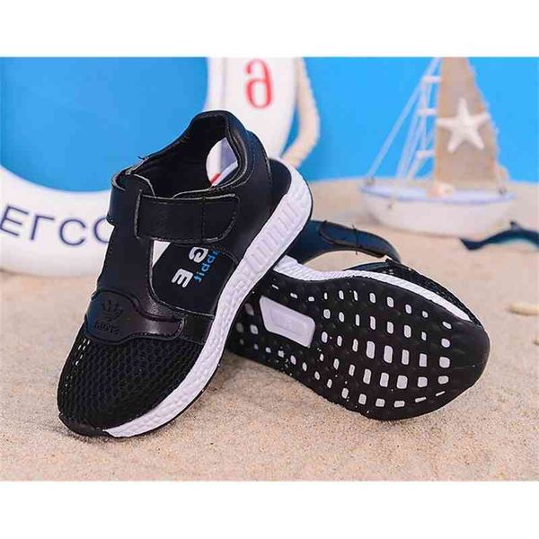 

fashion summer trend girl sandals soft bottom lie fallow beach shoes boys 210729, Black