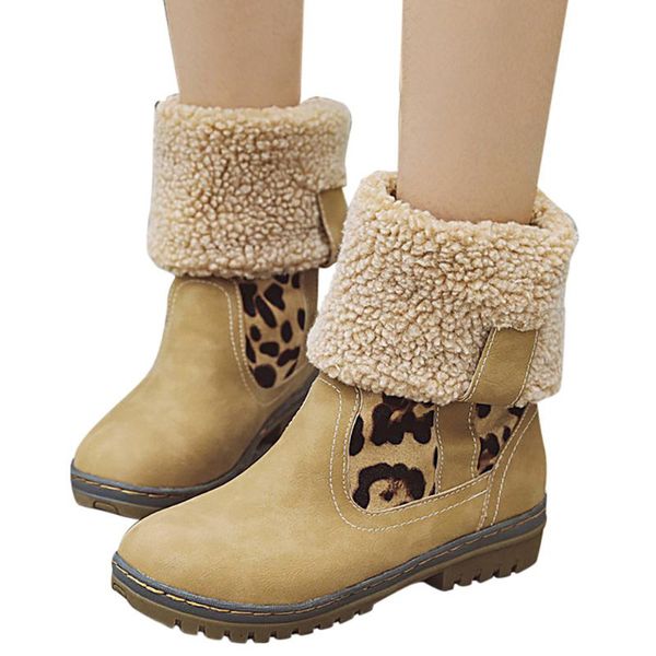 

boots autumn and winter stitching color flat bottom women snow r, Black