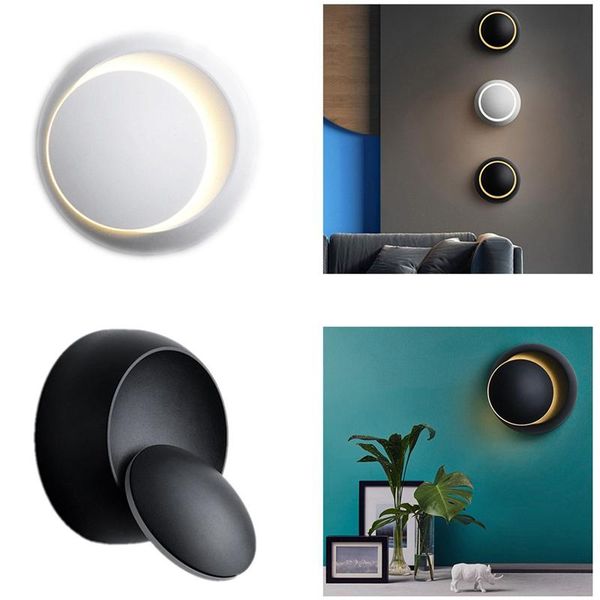

wall lamp led rotation adjustable bedside lights creative black modern aisle