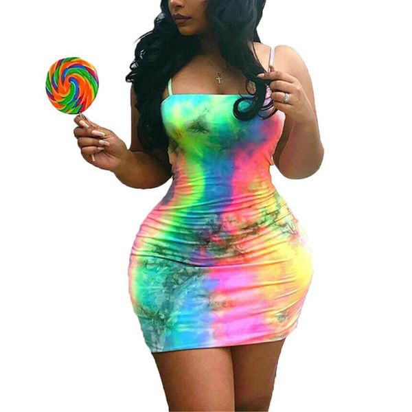 

women dress tie dye printed bag hip sleeveless spaghetti strap strapless high waist fashion clothing casual dresses, Black;gray
