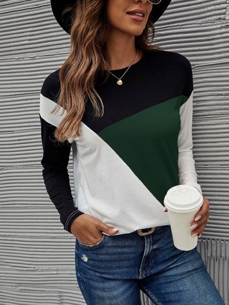 

color block drop shoulder tee b5ji#, White