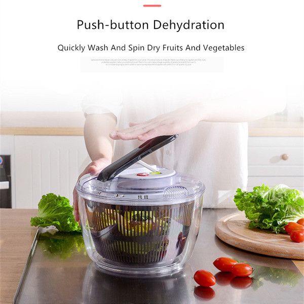 Novo vegetal Scrier Secador Manual Salada Dehydrator Home Cozinha Pia De Cozinha Frutas Spin Spin Cobertura De Drenagem De Água