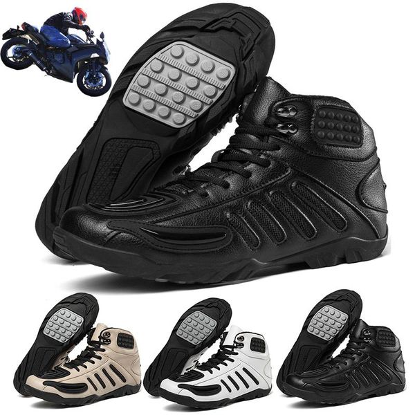 

cycling footwear motorcycle shoes men's boots outdoor off-road colorful color-changing street racing, Black