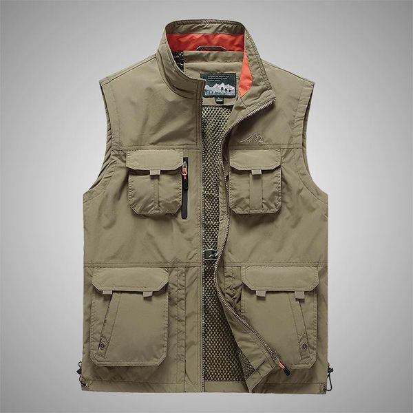 

men's vests spring and autumn style vest male soil outdoor leisure young middle-aged pography fishing jacket, Black;white