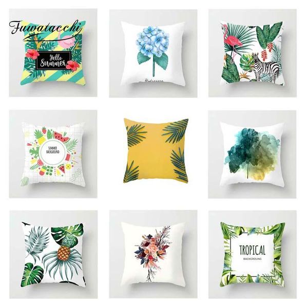 

cushion/decorative pillow fuwatacchi tropical plant cushion cover kiss arrow soft throw decorative sofa case pillowcase