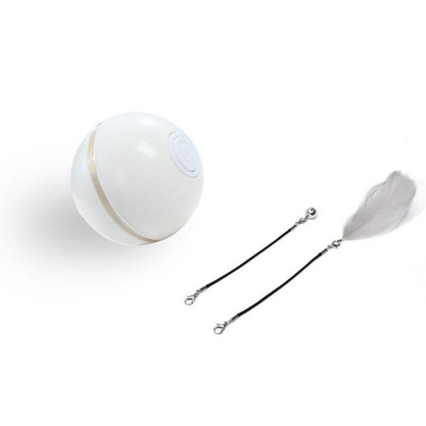 

cat toys automatic fancy ball for cats and kittens interactive catnip toy usb rechargeable with colorful led lights high quality