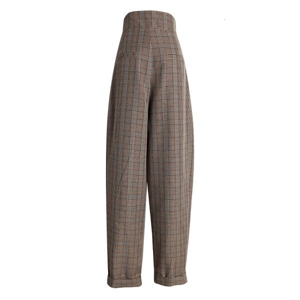 

capris women's hare high-waisted pants autumn chess winter, Black;white