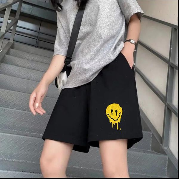 

vrouwen oversize zomer harajuku women shorts vintage undefined hoge taille plus size joggingbroek borduren kawaii punk kleding, White;black