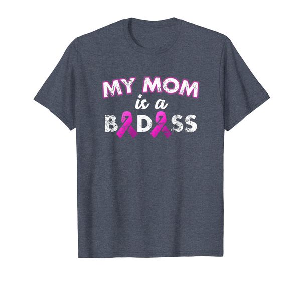 

my mom is a badass breast cancer awareness t shirt, White;black