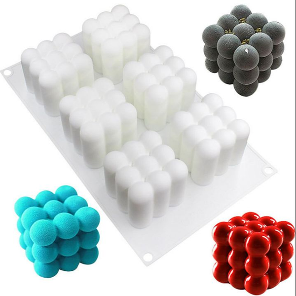 

craft tools 6 cavities 3d cube baking mousse cake mold silicone square bubble dessert moldstray kitchen bakeware candle plaster mould
