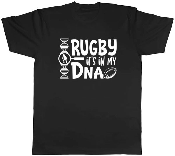 

rugby it's in my dna mens t-shirt tee, White;black