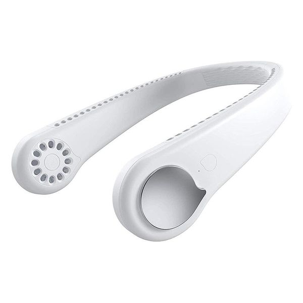 

electric fans leafless usb rechargeable 1800mah battery, hanging neck small fan fan,suitable for outdoor office travel,white