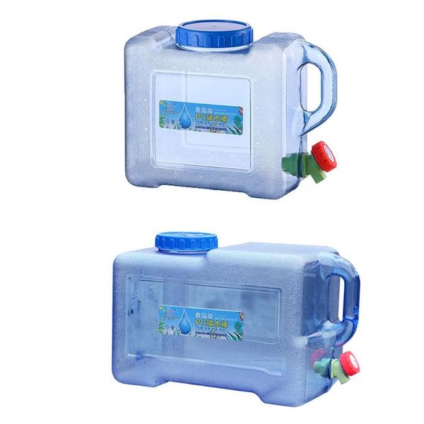 

car organizer 5l 8l portable handheld water container pc outdoor self-driving tour with faucet camping square barrel plastic storage bucke