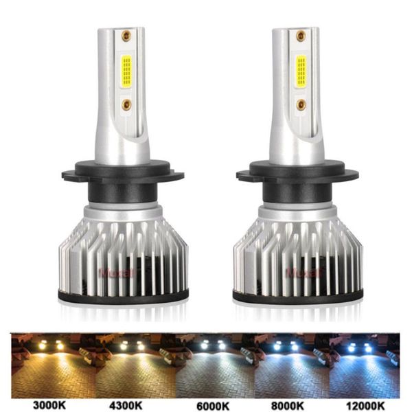 

car headlights 2pcs led headlight h4 h7 h1 h3 h8 h9 h11 9005 9006 9004 9007 3000k 6000k 8000k auto fog lights 12v 24v lamp bulbs 20000lm