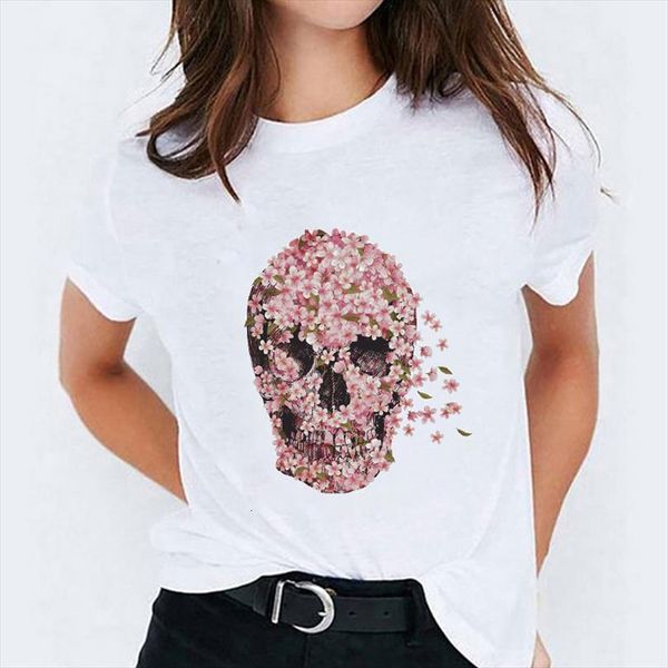 

for men floral kawaii mens t shirt clothing skull face halloween print lady shirts ladies female tee graphic, White;black