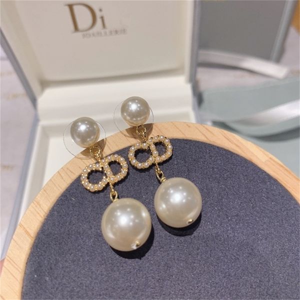 

87% off wholesale shop home new size pearl tassel earrings women's simple brass earrings, Golden