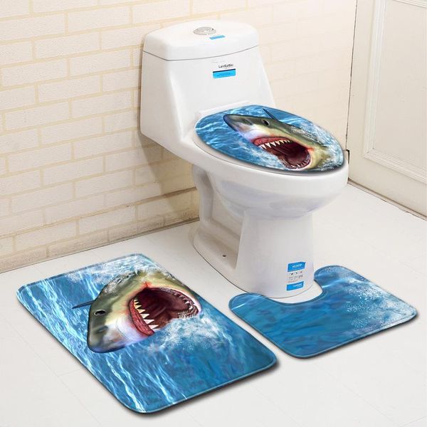 

bath mats modern three-piece toilet bathroom rug set seat mat anti slip