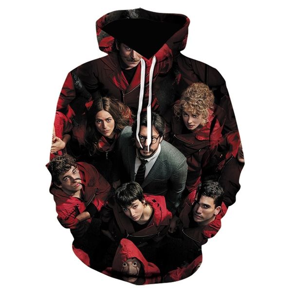 

halloween card house 3d digital print hoodie role play sweater casual men's, Black