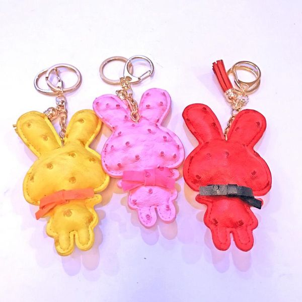

keychains candy color ostrich grain leather tassel car keychain/trinket for bag wholesale /llavero cuero/chaveiros, Silver