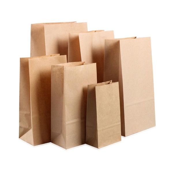 

gift wrap 50/100pcs kraft paper bags bulk, bread snack cookie bags, 100% recycled lunch