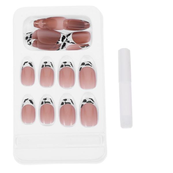 

false nails 24pcs french press on beautiful fake creative nail decorations, Red;gold