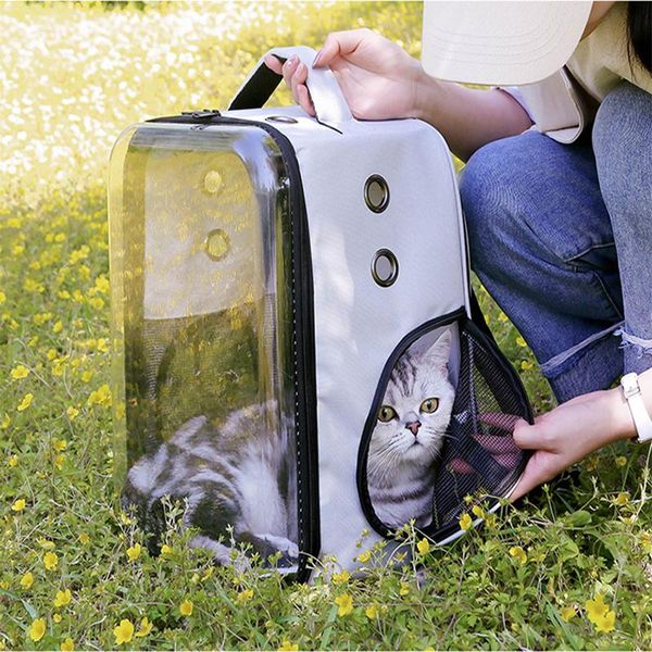 

cat carriers,crates & houses pet foldable bag convenient transparent backpack carrier breathable catbag