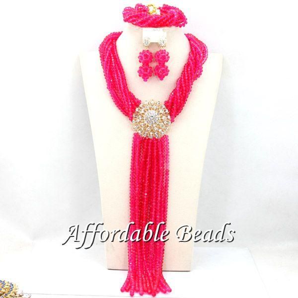 

earrings & necklace nigerian lady jewelry set est wedding african beads handmade item heb092, Silver