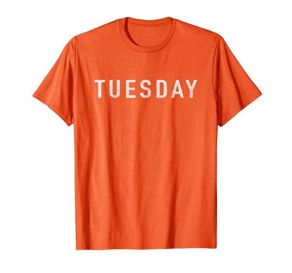 

days of the week tshirt series 'tuesday' distressed, White;black