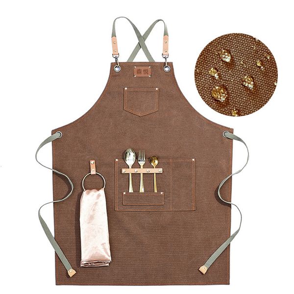 

apron coffee printed milk tea shop barber catering baking thickened canvas