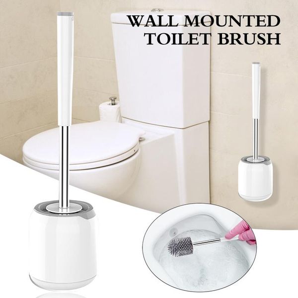 

soft toilet brush for wc accessories drainable wall-mounted cleaning tools home bathroom sets bath accessory set