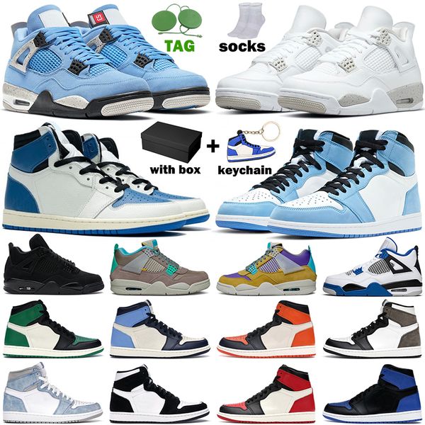 

Basketball Shoes men women 4s Military University Blue White Oreo Black Cat 1s Hyper Royal Dark Mocha UNC Metallic Red mens Sports Sneakers, #2