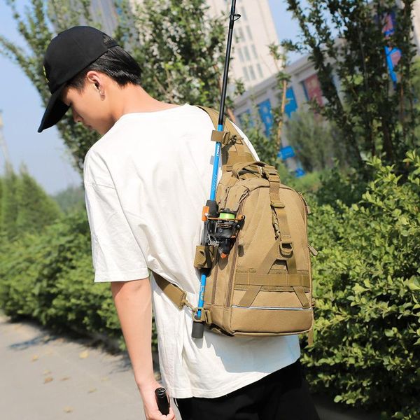 

fishing accessories tactical luya bag multifunctional backpack large outdoor waterproof crossbody waist tackle camouflage back rod