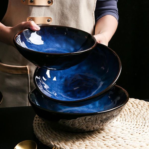 

bowls japanese ceramic fruit bowl salad ramen soup big creative porcelain instant noodle household